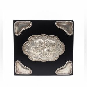 Rare Vintage 1967 Birmingham Sterling Silver Mounted Photo Album – Cherub Design